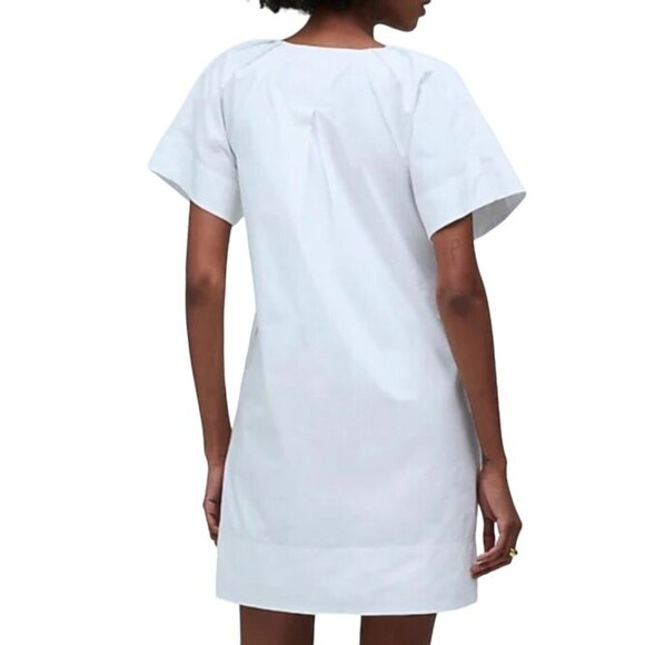 NEW Madewell V-neck Mini Shirtdress 100% Cotton in Eyelet White Size S - Picture 3 of 14
